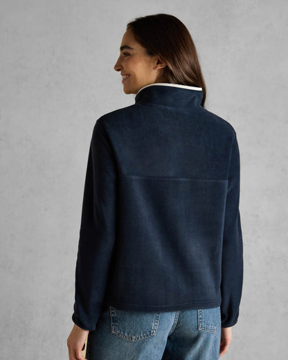 Joules Lulworth Womens 1/4 Zip Funnel Neck Fleece - Navy - CHO - Designer 
