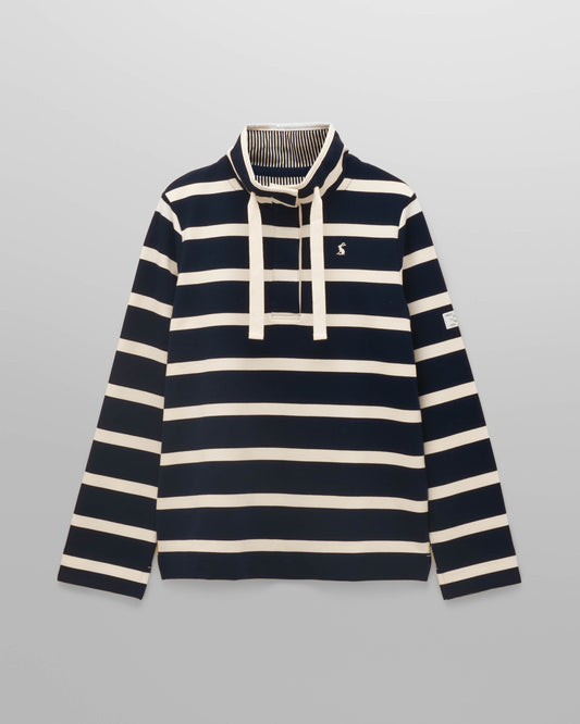 Joules Saunton Womens Funnel Neck Sweatshirt - Navy/White - CHO - Designer 