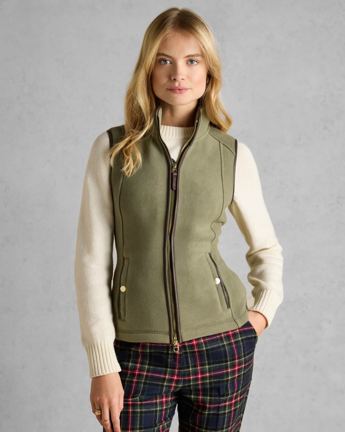 Joules Womens Heritage Gilet - Light Green - CHO - Designer Womens Fleece Gilets