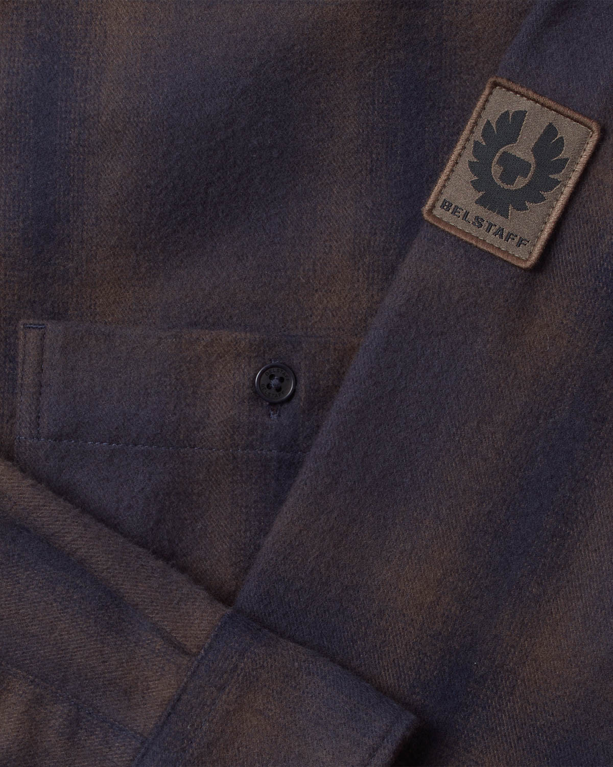 Belstaff Outpost Mens Flannel Shirt  Major - Brown / Dark Ink / Charcoal