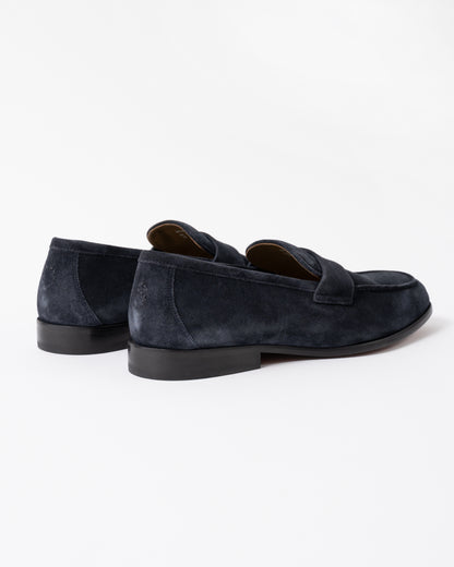 back of a pair of Oliver Sweeney Keyworth Suede Mens Loafers in Navy