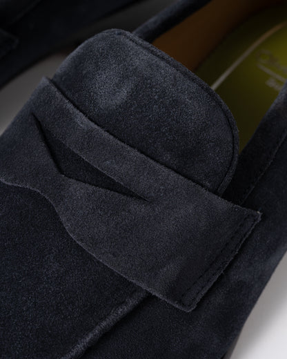 detail of a pair of Oliver Sweeney Keyworth Suede Mens Loafers in Navy