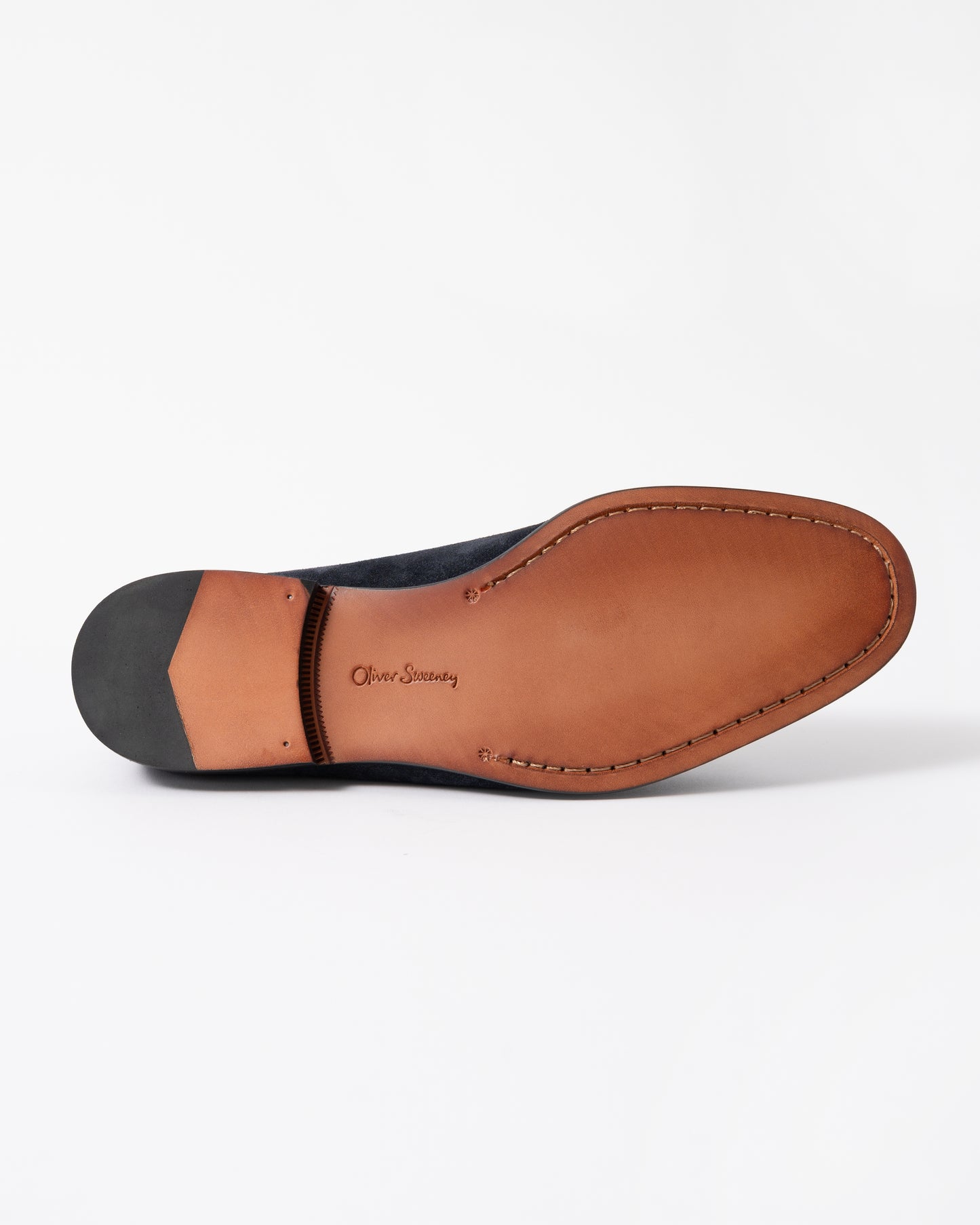 sole of a pair of Oliver Sweeney Keyworth Suede Mens Loafers in Navy