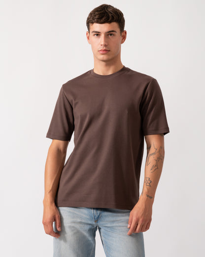 Oliver Sweeney Palmela Mens Crew Neck T-Shirt - Chocolate