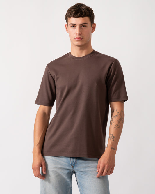 Oliver Sweeney Palmela Mens Crew Neck T-Shirt - Chocolate