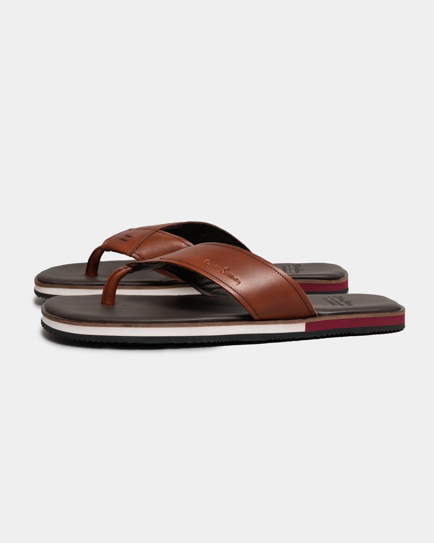 side of Oliver Sweeney Saltash Leather Mens Flip Flops