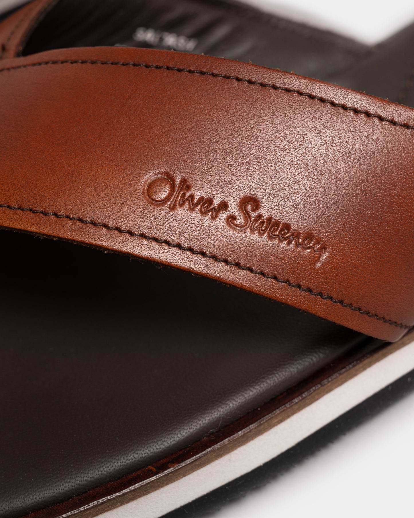 detail of Oliver Sweeney Saltash Leather Mens Flip Flops