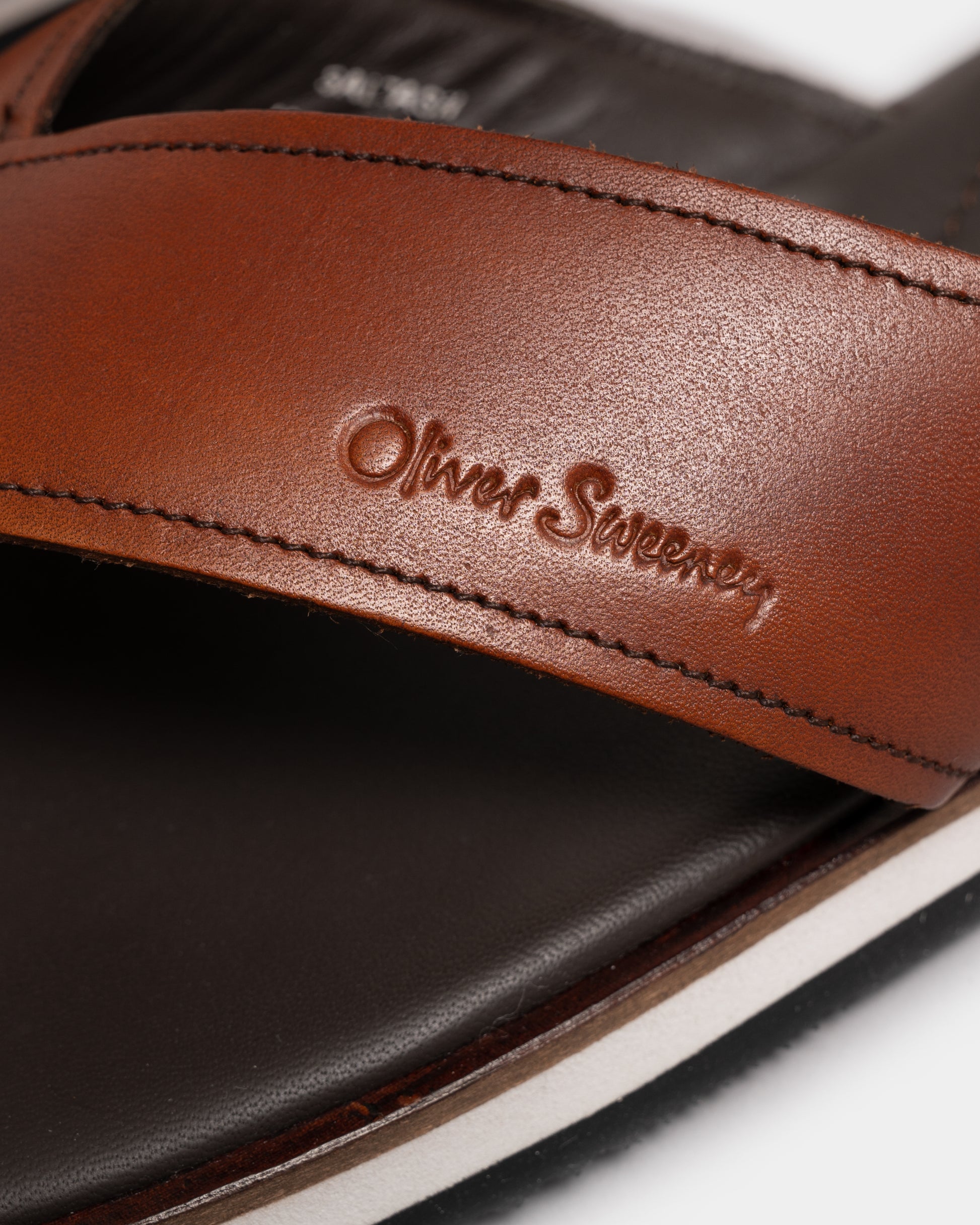 detail of Oliver Sweeney Saltash Leather Mens Flip Flops