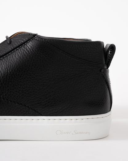 Oliver Sweeney Fermo Mens Mid Cut Deer Leather Trainers - Black