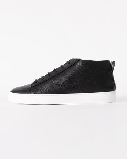 Oliver Sweeney Fermo Mens Mid Cut Deer Leather Trainers - Black