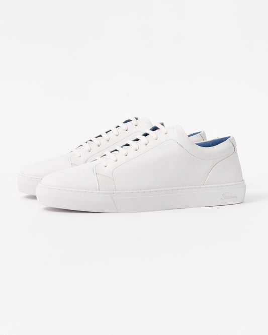 Oliver Sweeney Hayle Antiqued Calf Leather Mens Trainers - White
