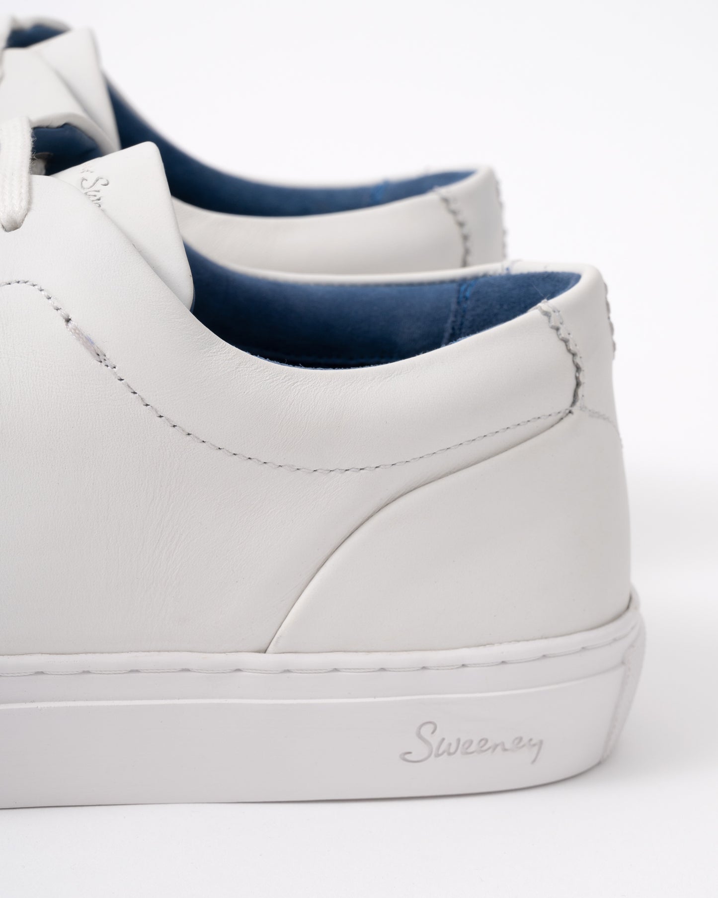 Oliver Sweeney Hayle Antiqued Calf Leather Mens Trainers - White