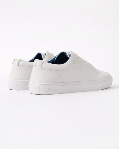 Oliver Sweeney Hayle Antiqued Calf Leather Mens Trainers - White