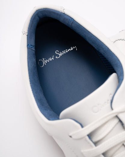 Oliver Sweeney Hayle Antiqued Calf Leather Mens Trainers - White