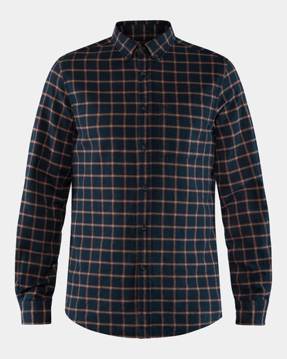 Fjallraven Övik Flannel Mens Long Sleeve Shirt - Dark Navy 555