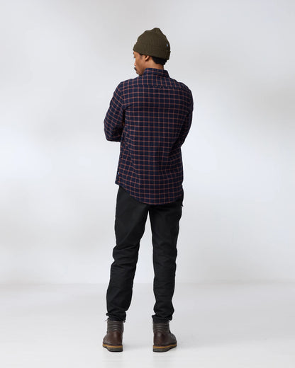 Fjallraven Övik Flannel Mens Long Sleeve Shirt - Dark Navy 555
