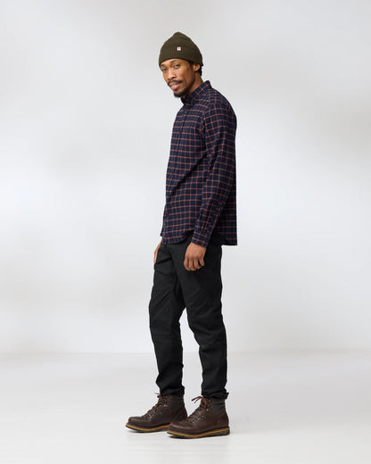 Fjallraven Övik Flannel Mens Long Sleeve Shirt - Dark Navy 555