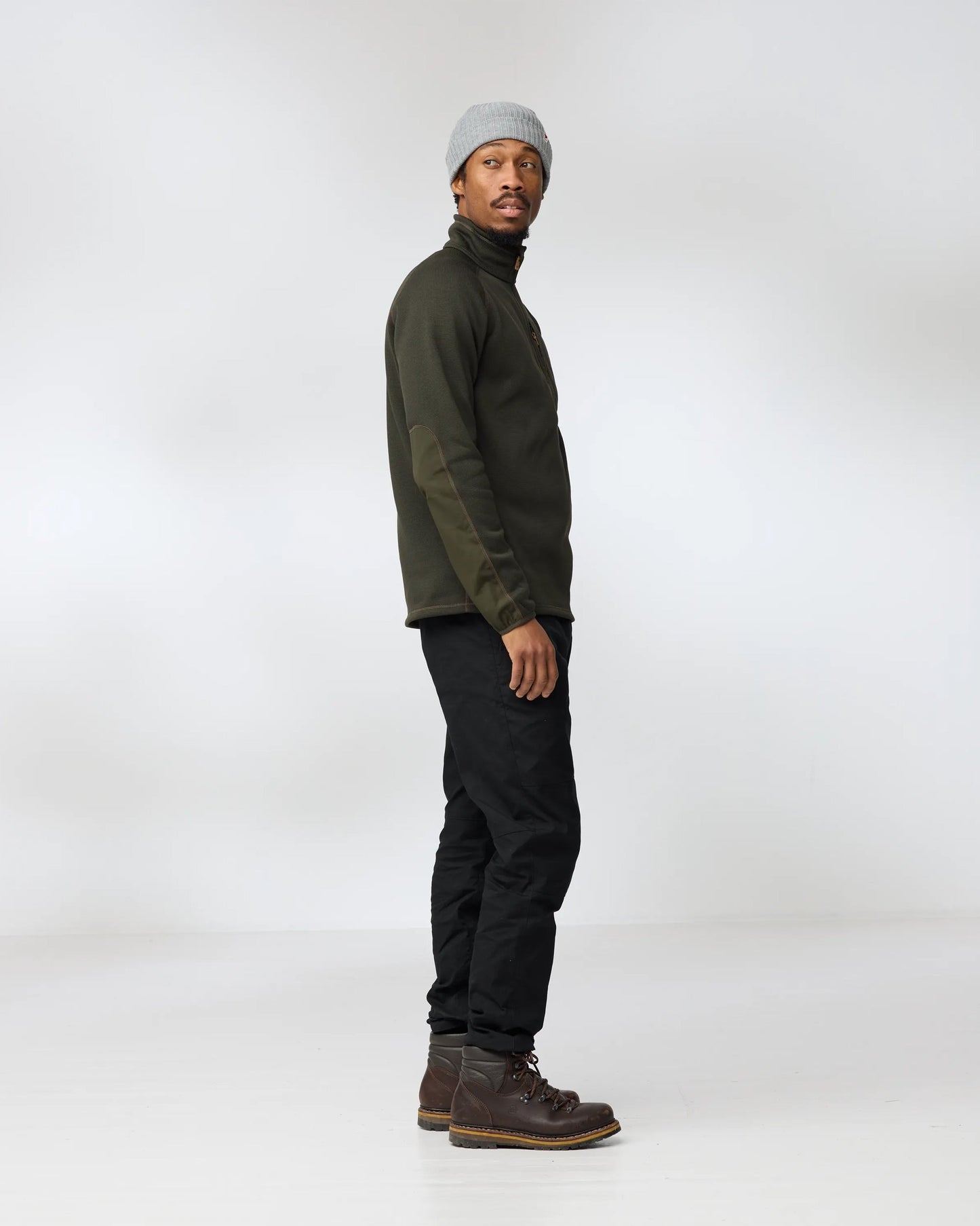 Fjallraven Ovik Mens Half Zip Fleece - Deep Forest 662