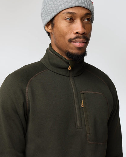 Fjallraven Ovik Mens Half Zip Fleece - Deep Forest 662