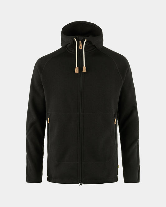 Fjallraven Ovik Mens Fleece Hoodie - Black 550