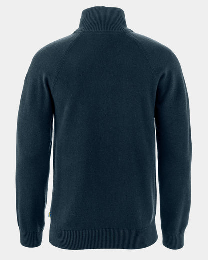 Fjallraven Övik Lite Mens Half Zip Jumper - Dark Navy 555