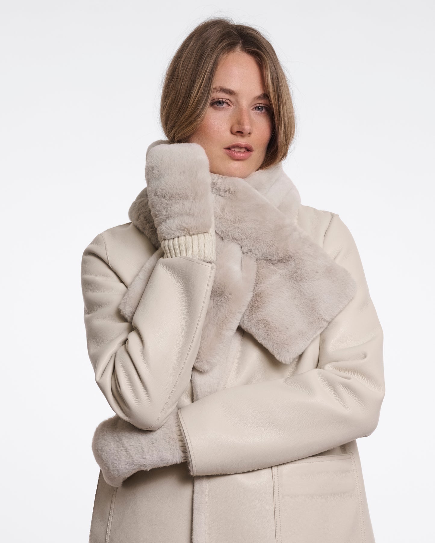 Rino & Pelle Oxo Womens Faux Fur Gloves - Birch