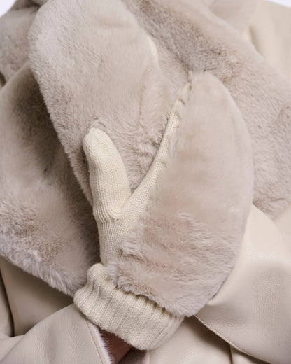 Rino & Pelle Oxo Womens Faux Fur Gloves - Birch