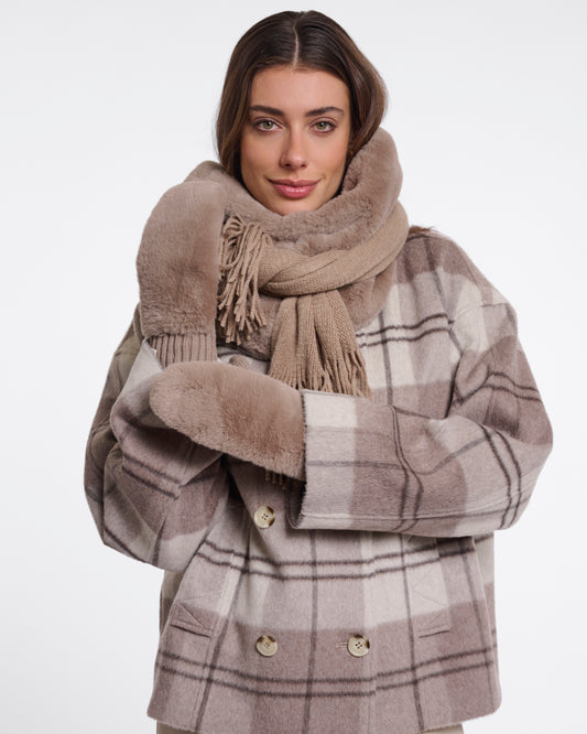 Rino & Pelle Oxo Womens Faux Fur Gloves - Mocha Latte