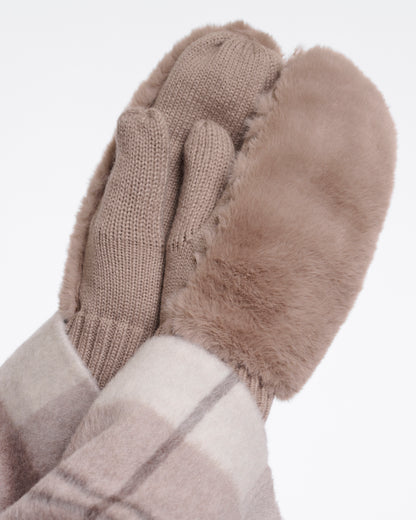 Rino & Pelle Oxo Womens Faux Fur Gloves - Mocha Latte | CHO | Designer Womens Faux fur gloves