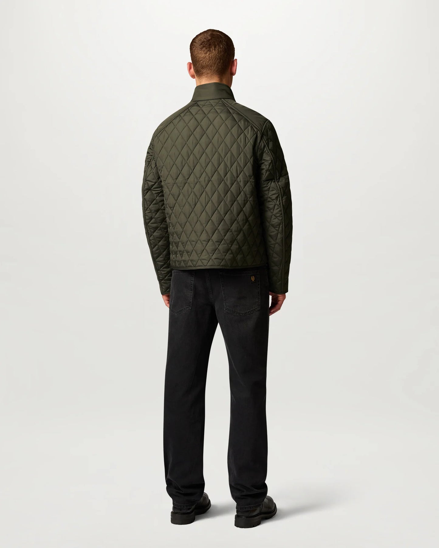 Belstaff Mens Pembroke Jacket in Faded Olive, full length back