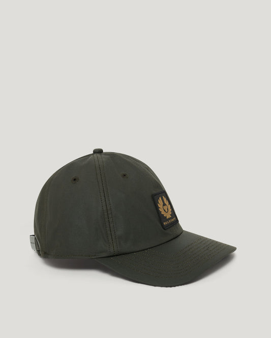 Belstaff Phoenix Patch Wax Cap - Faded Olive | CHO | Designer Mens Baseball Caps