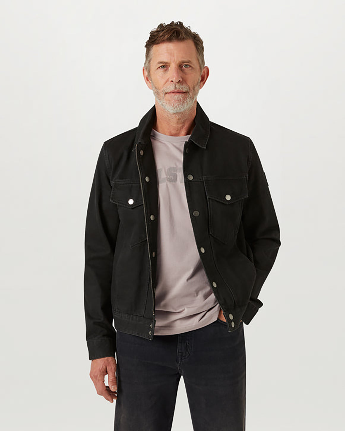 Belstaff Piston Mens Trucker Jacket - Washed Black | CHO | Designer Mens Overshirts