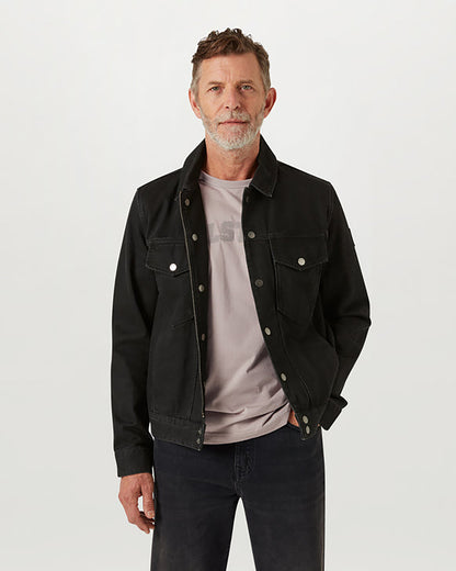 Belstaff Piston Mens Trucker Jacket - Washed Black | CHO | Designer Mens Overshirts