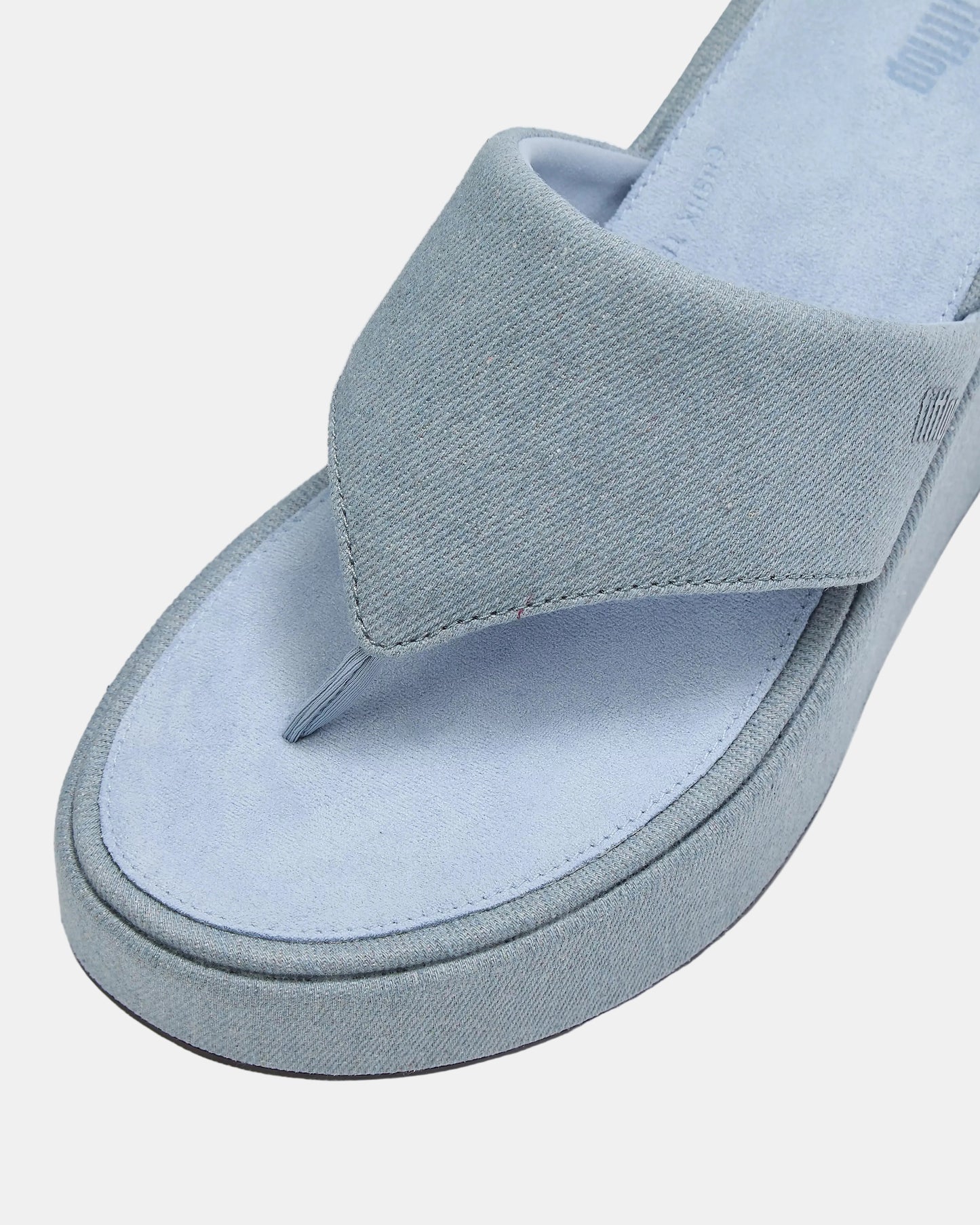FitFlop Womens PLATFFORMS Denim Wedge Toe - Post Sandals - Light Denim E01 | [shop_name] | Designer Womens Sandals