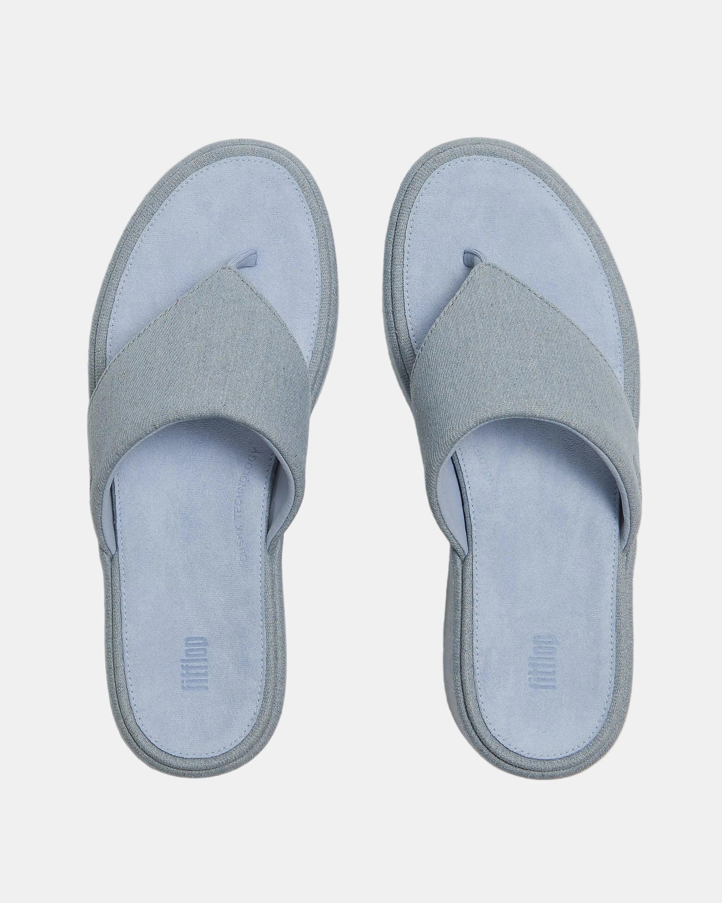 FitFlop Womens PLATFFORMS Denim Wedge Toe - Post Sandals - Light Denim E01 | [shop_name] | Designer Womens Sandals