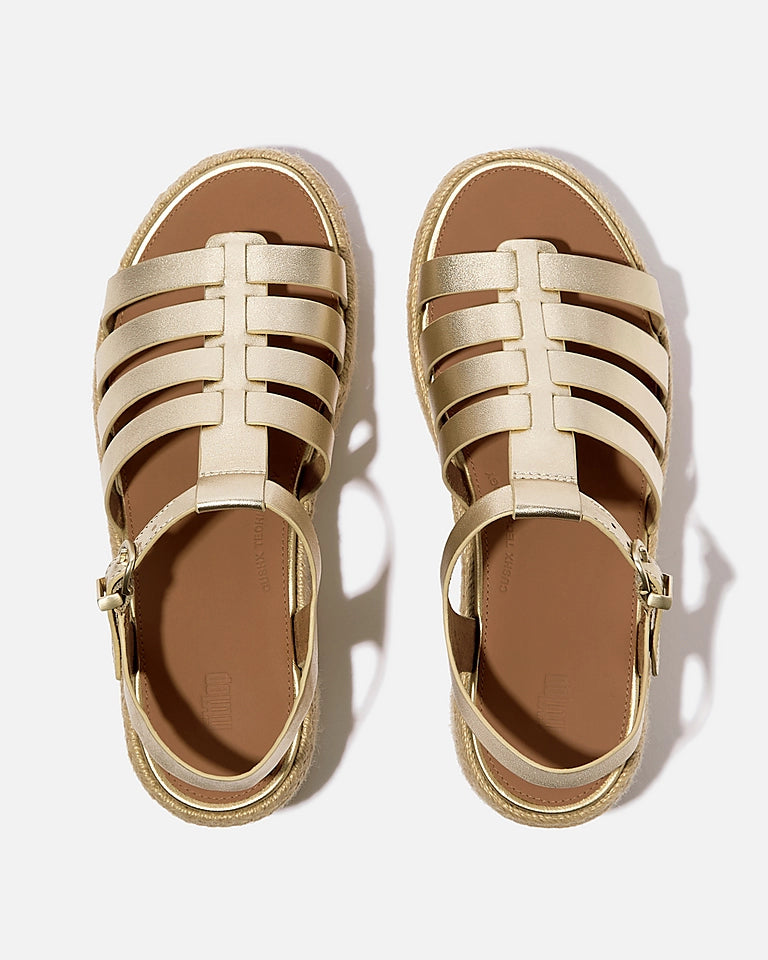 FitFlop PlatFForms Womens Espadrille Wedge Fisherman Sandals - Platino 675