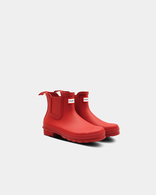Hunter Original Chelsea Womens Boots - Military Red | CHO | Designer Womens Short Wellies