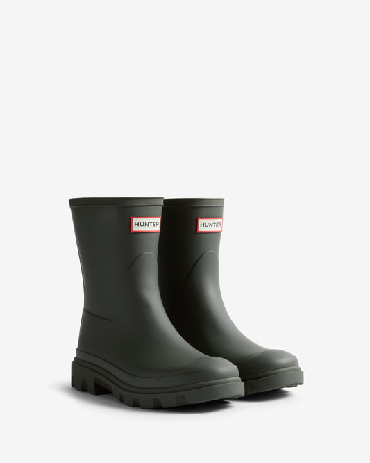 Hunter Unisex Downpour Short Boot - Dark Olive