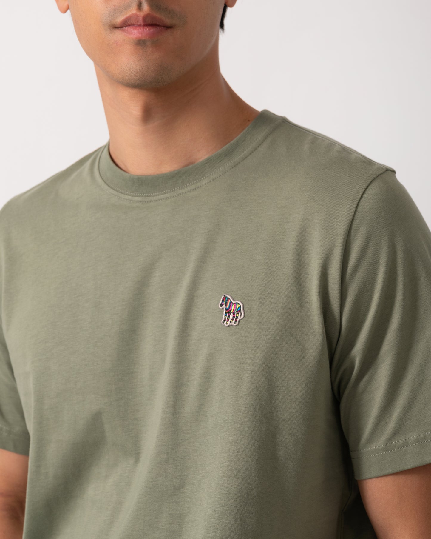 PS Paul Smith Mens Regular Fit Short Sleeve Zebra T-Shirt - 34C Washed Green