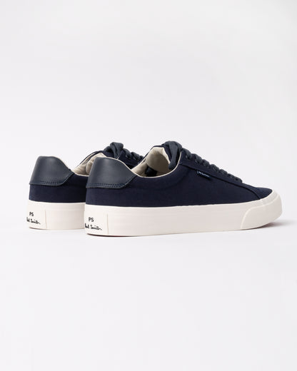back of PS Paul Smith Amos Canvas Mens Trainers in 47 Navy