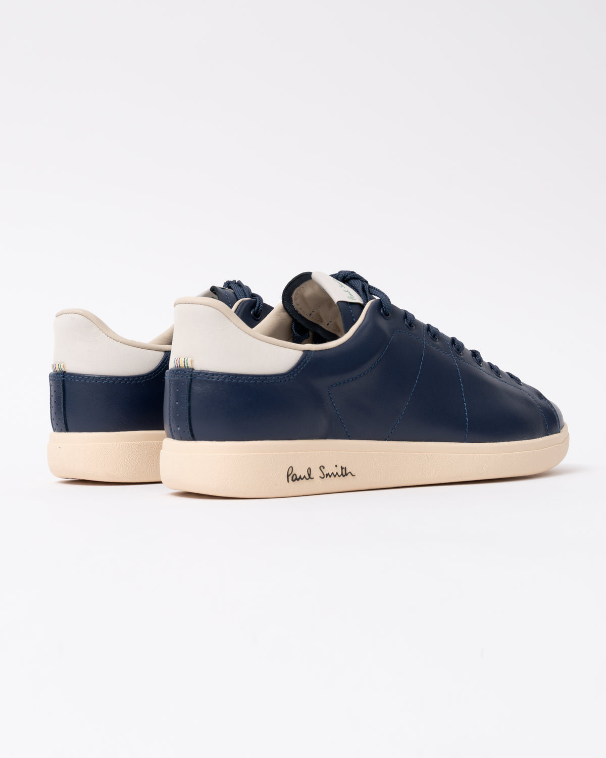 back of PS Paul Smith Chip Leather Mens Trainers - 49 Very Dark Navy