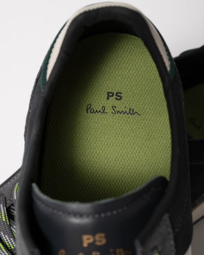 insole detail of a pair of PS Paul Smith Dover Suede Mens Trainers in 74 Smoke
