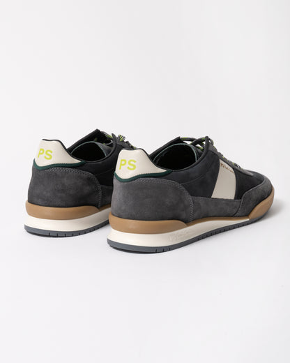 back of a pair of PS Paul Smith Dover Suede Mens Trainers in 74 Smoke