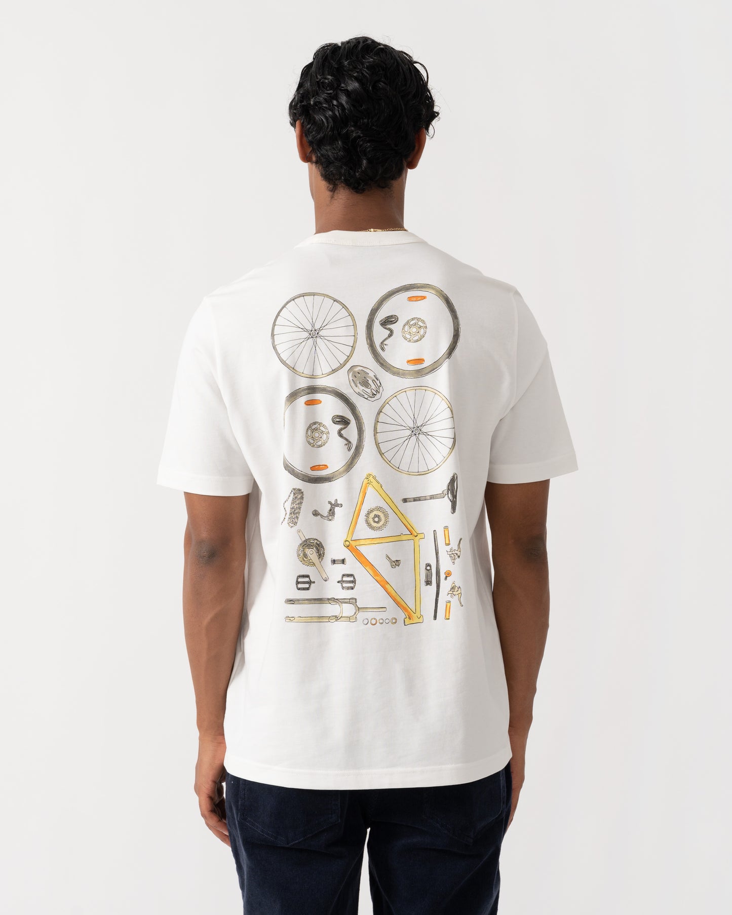 Back of PS Paul Smith Mens Bike Parts Graphic T-Shirt - 02 Off White