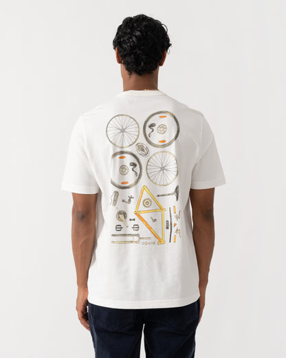 Back of PS Paul Smith Mens Bike Parts Graphic T-Shirt - 02 Off White
