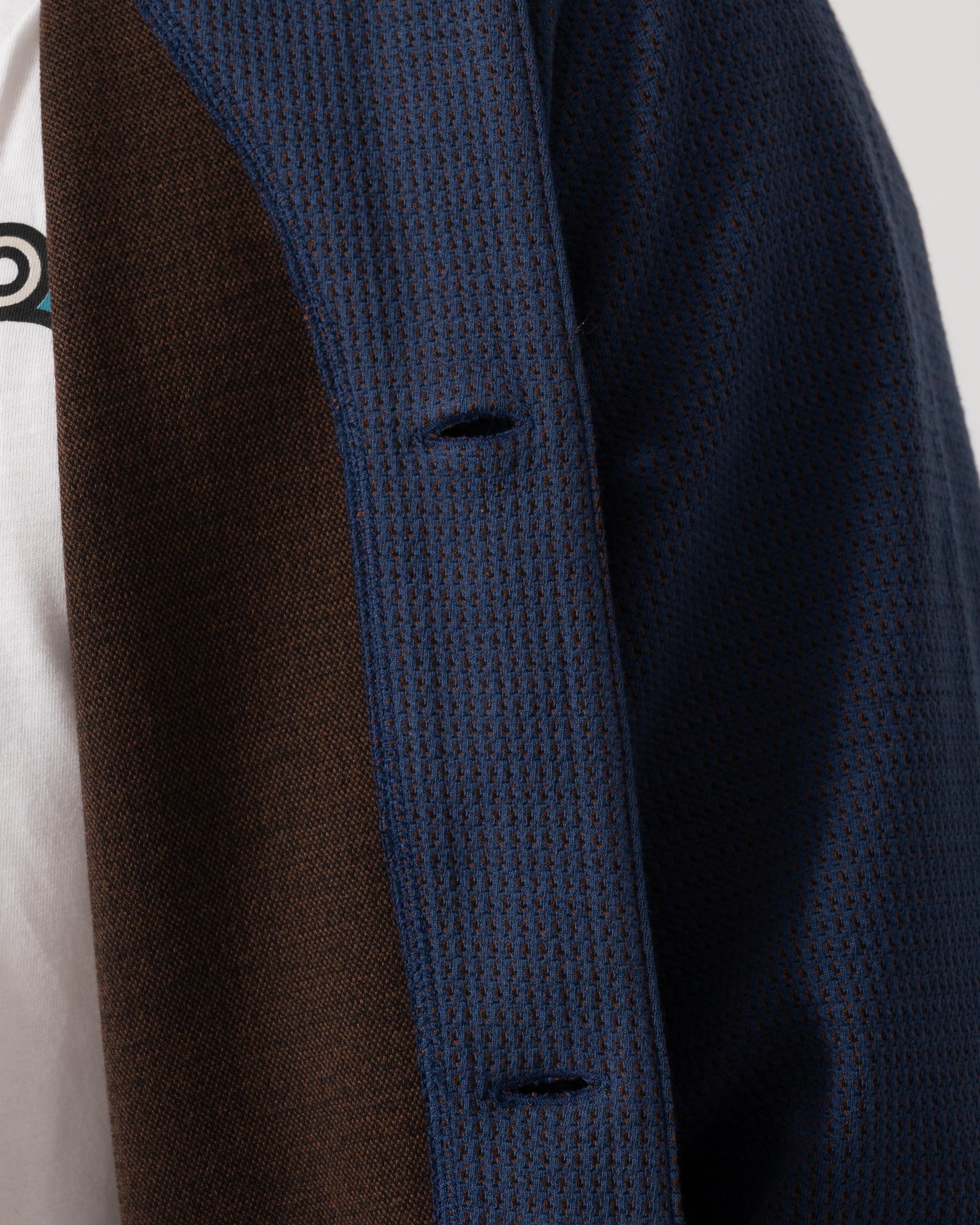 Fabric detail of PS Paul Smith Mens Casual Fit Cardigan - 46 Indigo