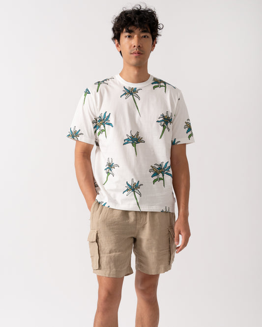 PS Paul Smith Mens Casual Fit Flower T-Shirt - 01 White