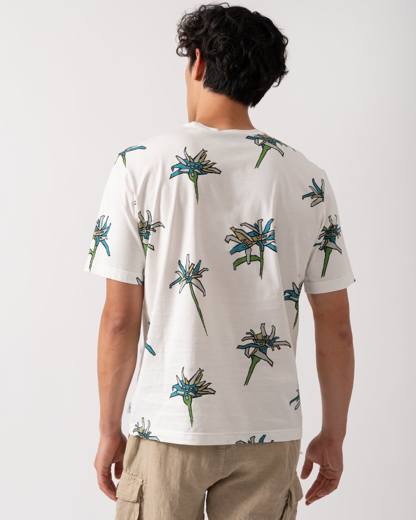 PS Paul Smith Mens Casual Fit Flower T-Shirt - 01 White