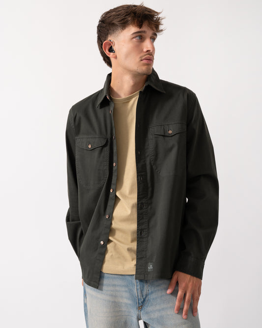 PS Paul Smith Mens Casual Fit Long Sleeve Shirt - 38 Bottle Green