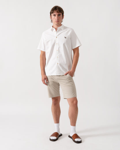 PS Paul Smith Mens Casual Fit Short Sleeve Zebra Badge Shirt - 01 White